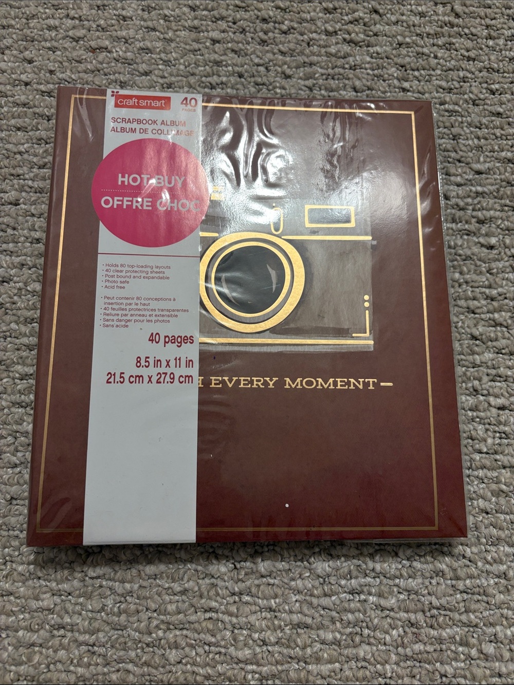 Brown Gold Camera Design Scrapbook Album